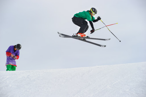 A person skiing masterfully.