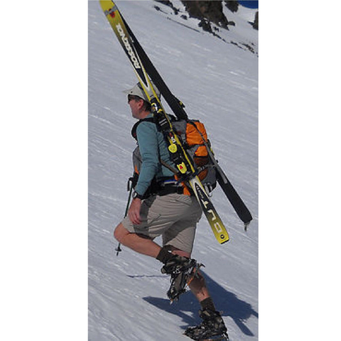 A skier ascending