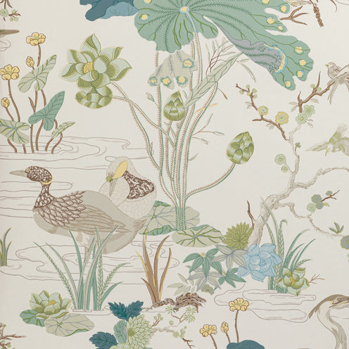 Thibaut Lincoln Toile Fabric - Navy and Teal– Swan Court