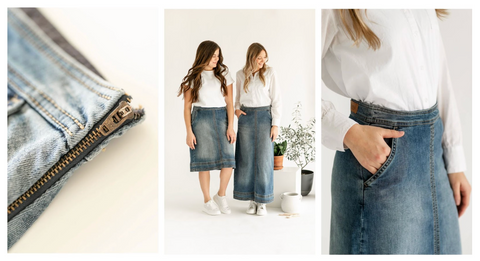 Sutton Side Zip Denim Skirt