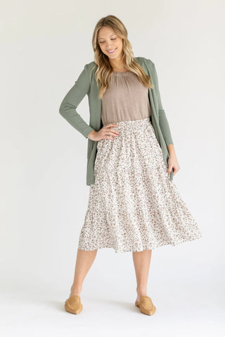 A-line midi skirts