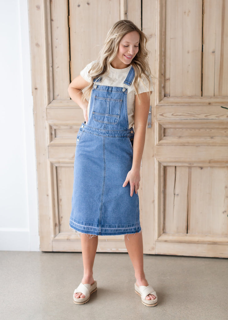 Denim Overall Skirt Dress | Inherit Co.