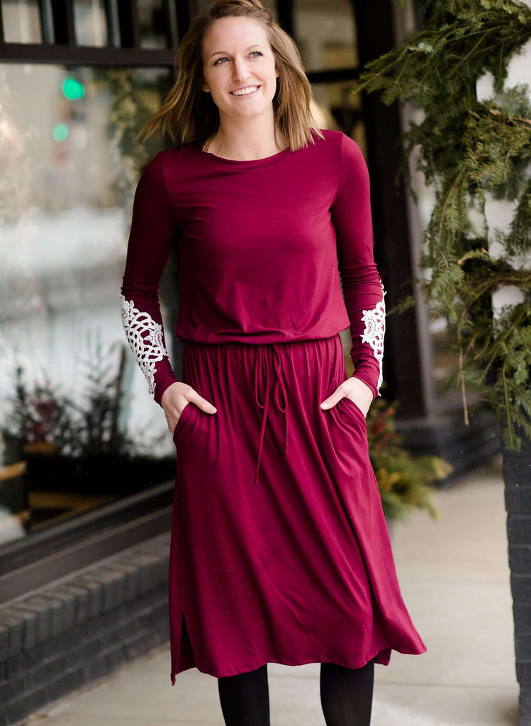 Modest Women's Lace Detail Midi Dress | Inherit Clothing Company ...