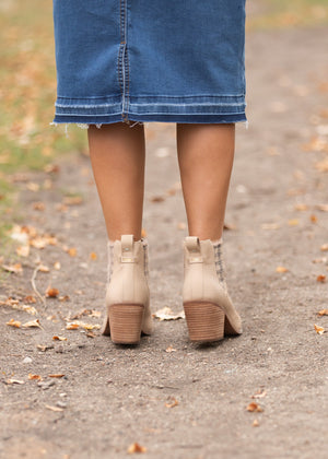 TOMS® Everly Taupe + Plaid Bootie Shoes