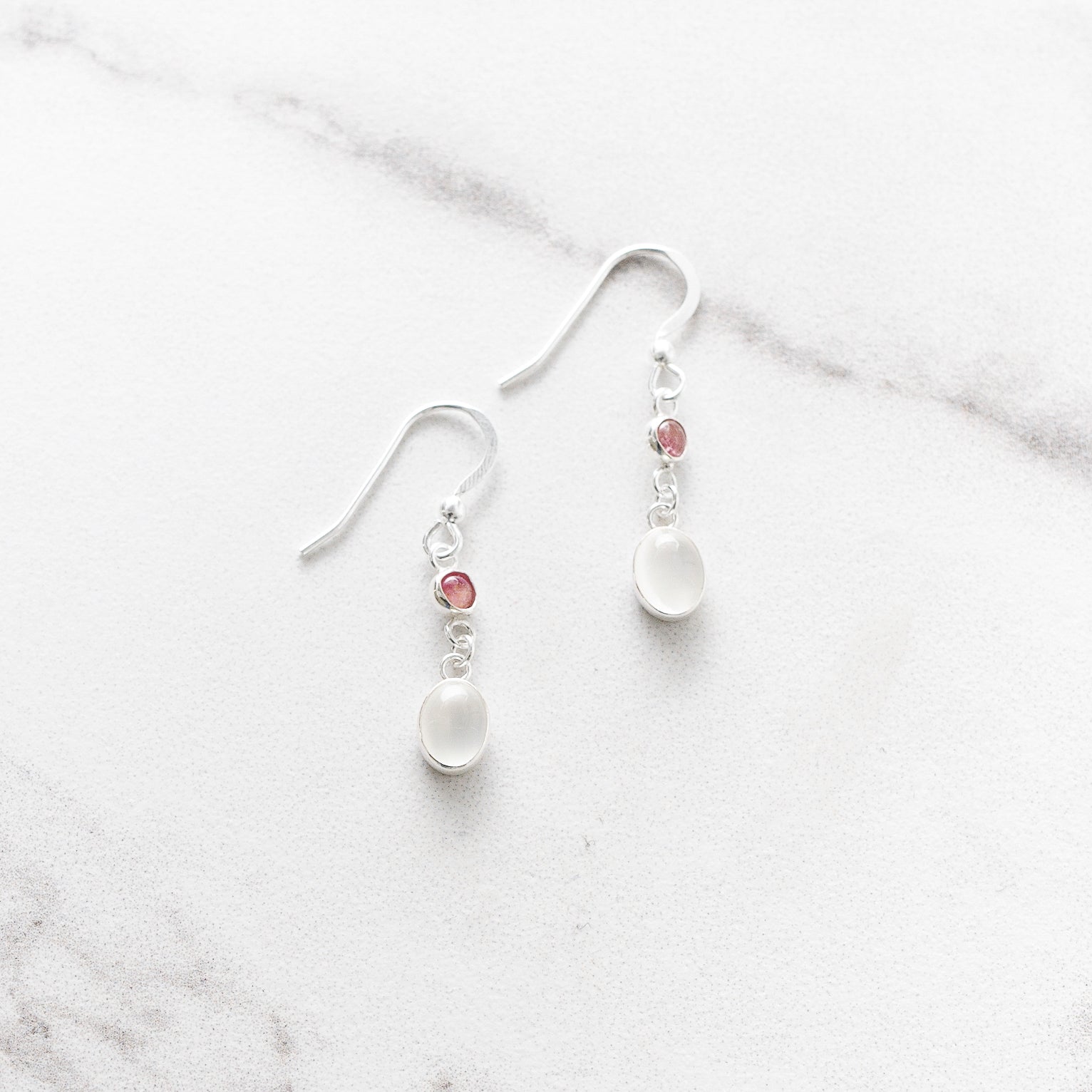 white moonstone earrings