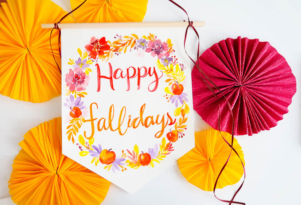 Fall Watercolor Banner DIY | Handmade Modern 