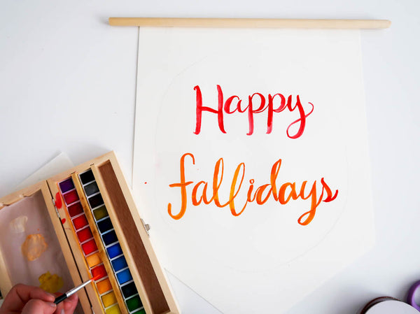 Fall Watercolor Banner DIY | Handmade Modern 