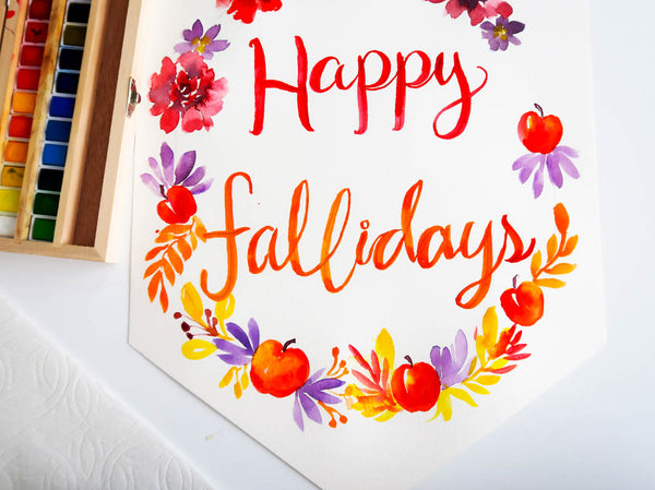 Fall Watercolor Banner DIY | Handmade Modern 