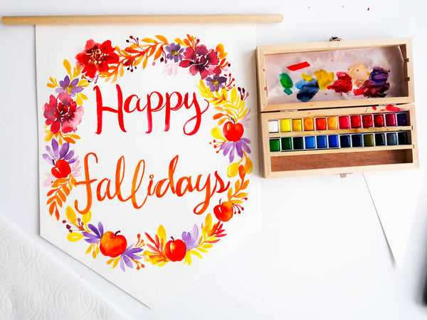 Fall Watercolor Banner DIY | Handmade Modern 