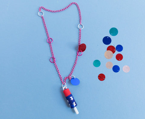 4th of July Colored Pencil Necklace - Etsy