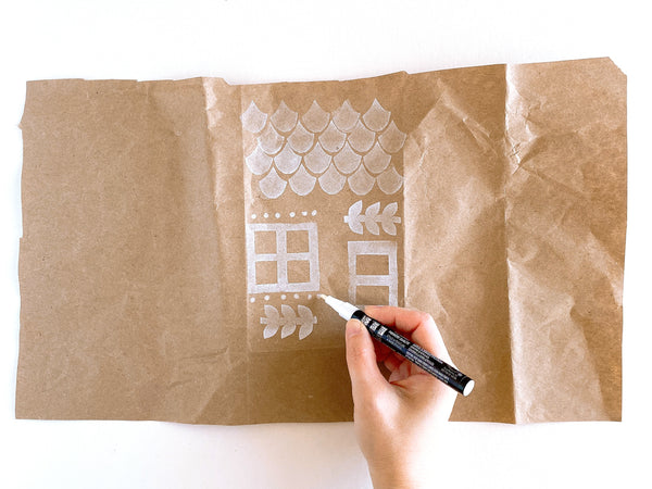 Handmade Modern Holiday House Gift Wrap