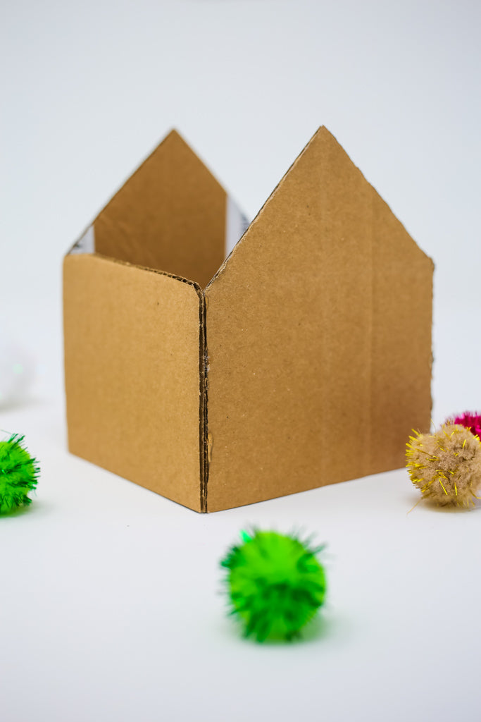 Valentine Box Birdhouse With Pom Pom Unfinished