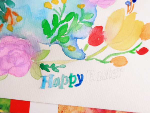 Watercolor Painting Wildflower Easter Bunny DIY