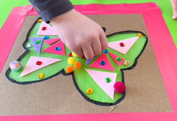 Rainbow Butterfly Collage Craft 