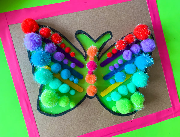 Rainbow Butterfly Collage Craft 