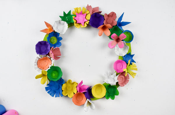 Egg Carton Spring Wreath DIY 