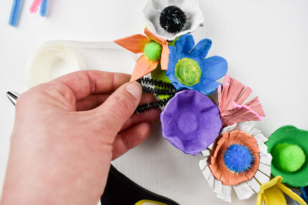 Egg Carton Spring Wreath DIY 