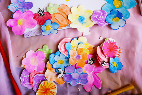 close up of crafted flower boarder