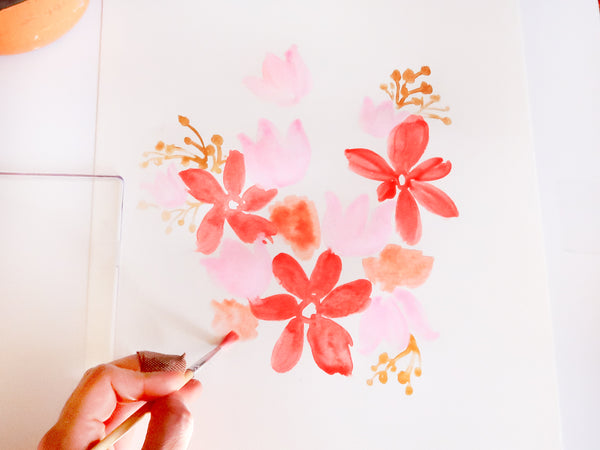 DIY Watercolor Bouquet Painting with 3D Hearts| Kid Made Modern