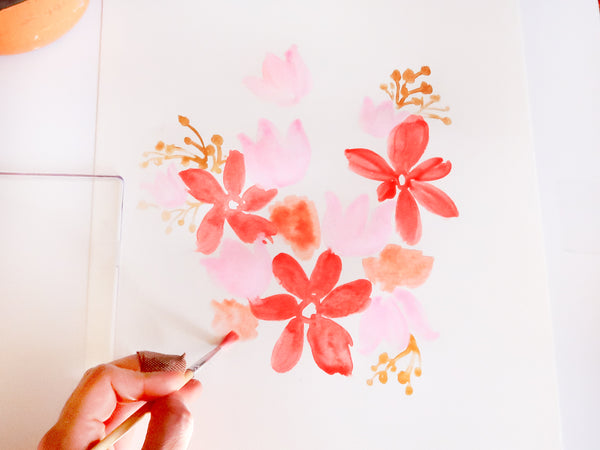 DIY Watercolor Bouquet Painting with 3D Hearts| Kid Southgeorgiaveincenters