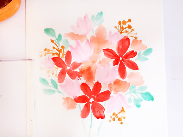 DIY Watercolor Bouquet Painting with 3D Hearts| Kid Southgeorgiaveincenters