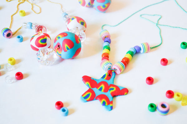 Rainbow Bead Necklace DIY 