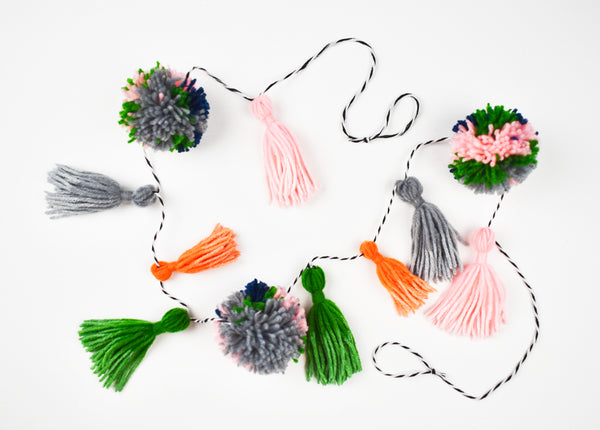 DIY Pom Pom + Tassel Garland