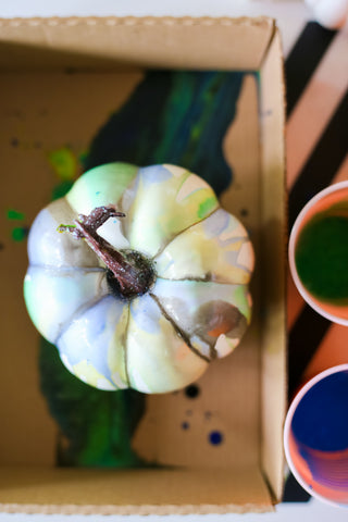 White Painted Pumpkins Small