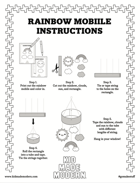 Rainbow Mobile Free Printable instructions