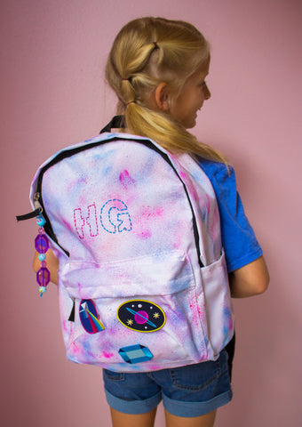 White Spray Paint Smiles Backpack