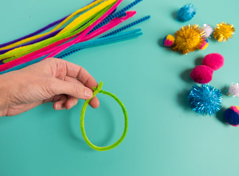 Easter Fuzzy Stick Bunny DIY One Green Ring