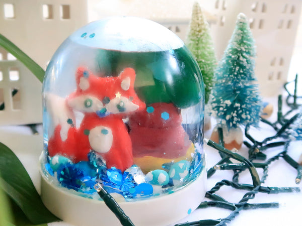Fox in the Forest Snow Globe Clay Craft | Kid Made Modern