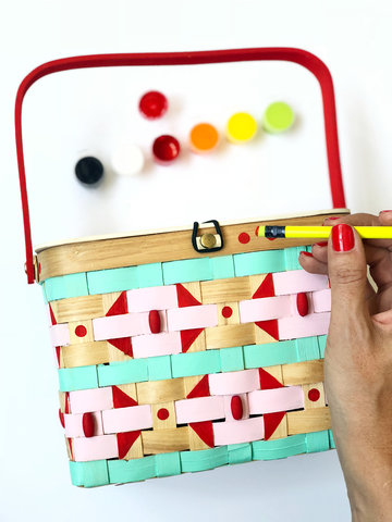 mother's day basket purse painting