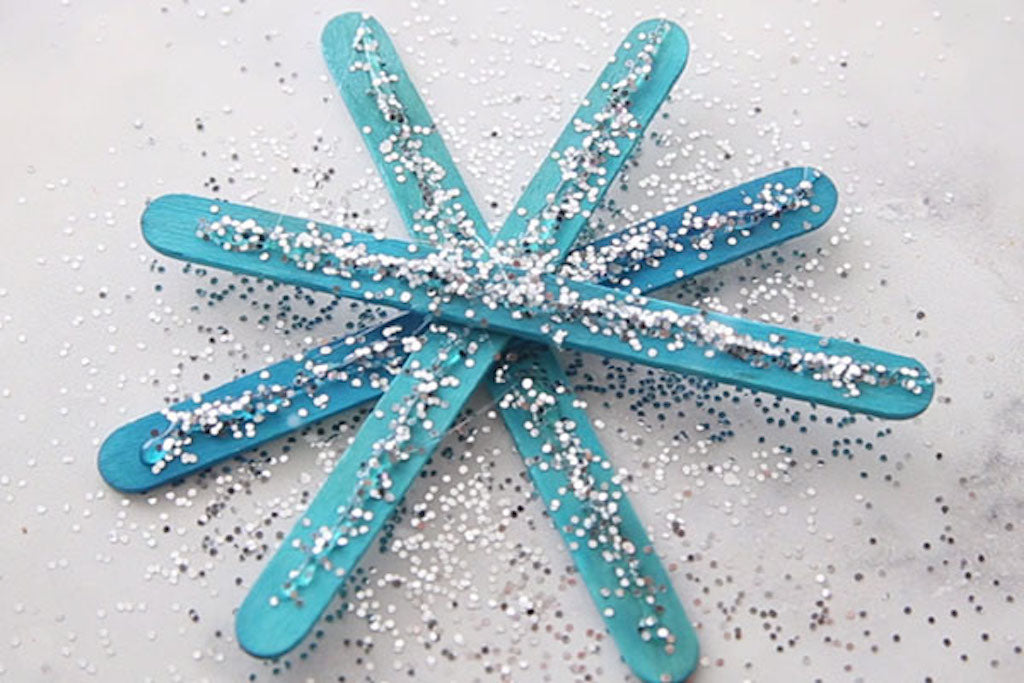 Popsicle stick snowflakes