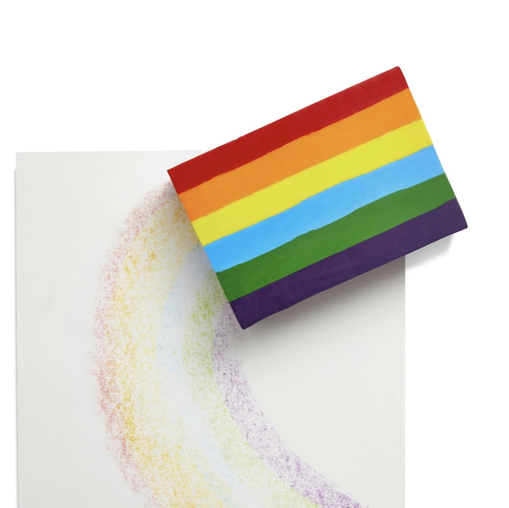 Rainbow block crayon