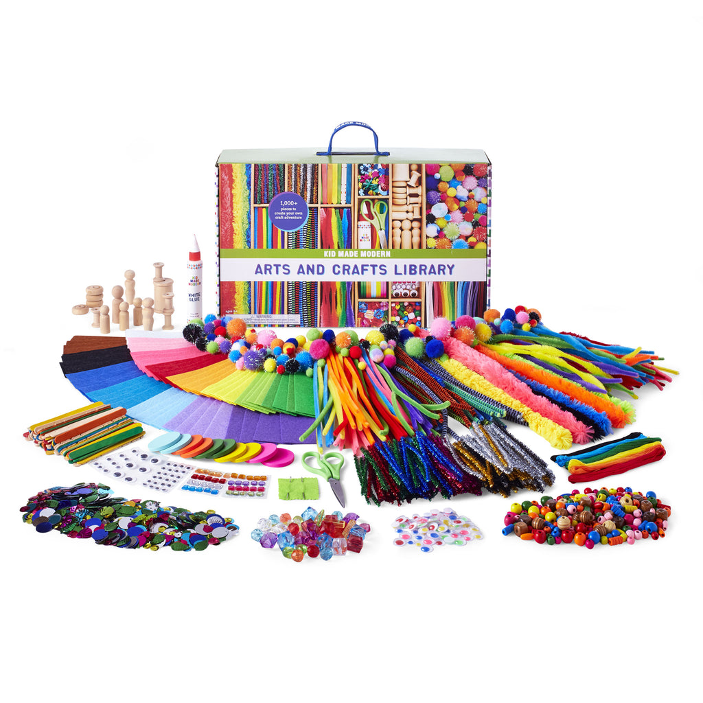Darice Arts and Crafts Kit - 500+ Piece Kids Craft Supplies & Materials, Art Supplies Box for Girls & Boys Age 4 5 6 7 8 9