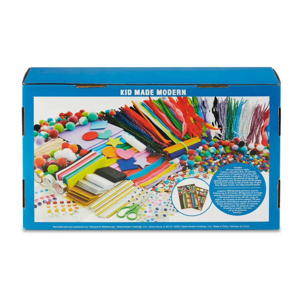 Kids Art Kit and Craft Supplies, 1000+ Pieces Foam, Pompoms