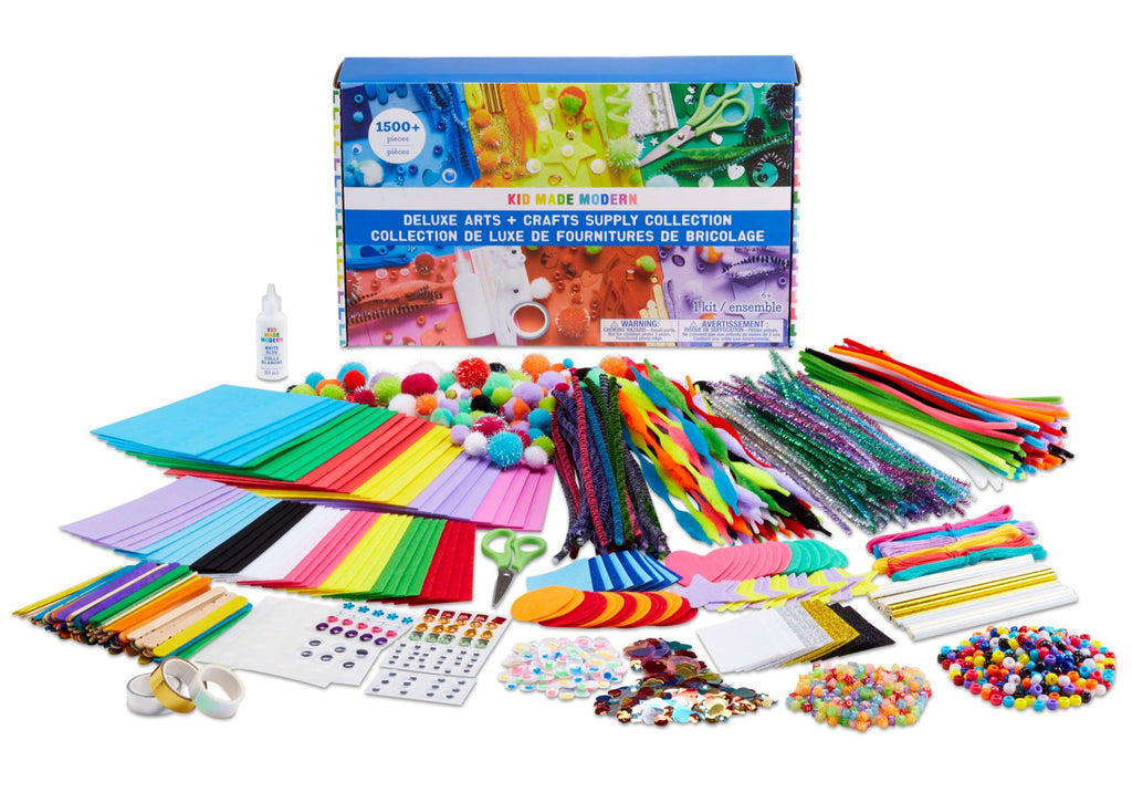 Kids Art Kit and Craft Supplies, 1000+ Pieces Foam, Pompoms