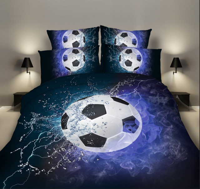 3d soccer bedding set duvet cover and pillow cases