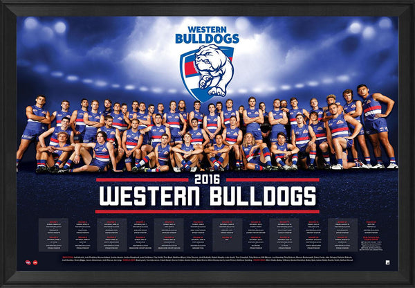 Western Bulldogs Football Club Official 2016 AFL Team Poster Framed –  memorabiliawarehouse