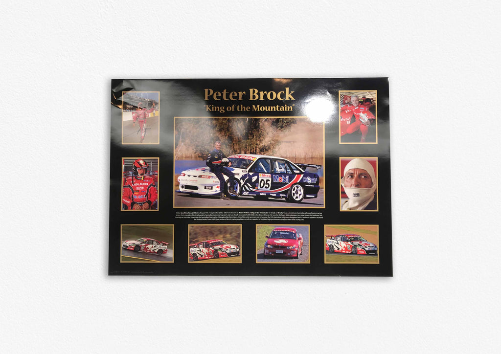 Peter Brock King Of The Mountain Poster On Art Board Memorabiliawarehouse