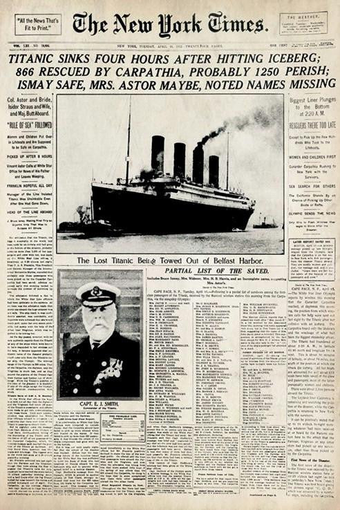 The New York Times Titanic Poster – memorabiliawarehouse