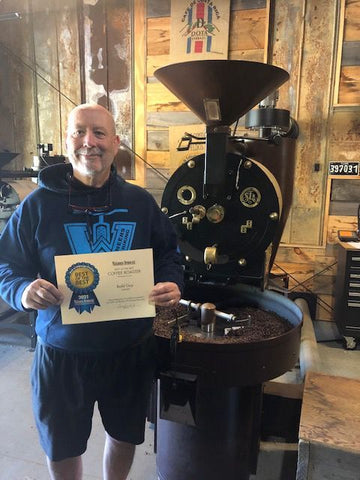 Don Cox receiving Best-of-the-Best Coffee Roaster Award