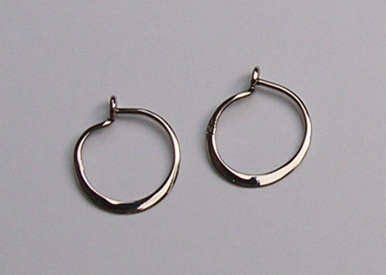 Tiny Sleepers - Hoop Earrings in Solid 14k Gold - Yellow, White or Ros ...