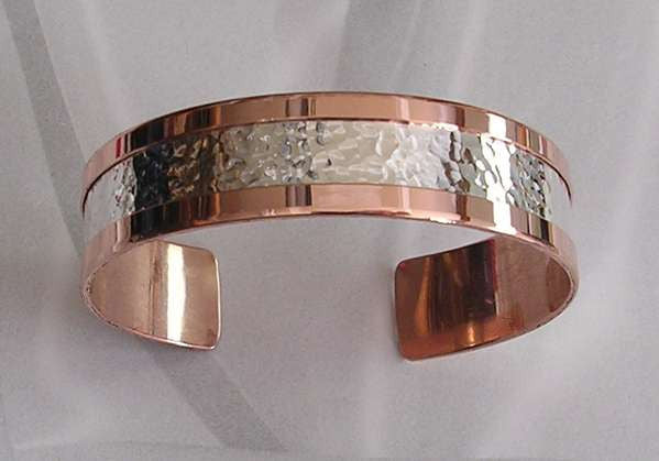 Overlay Bracelet in Pure Copper and Sterling Silver