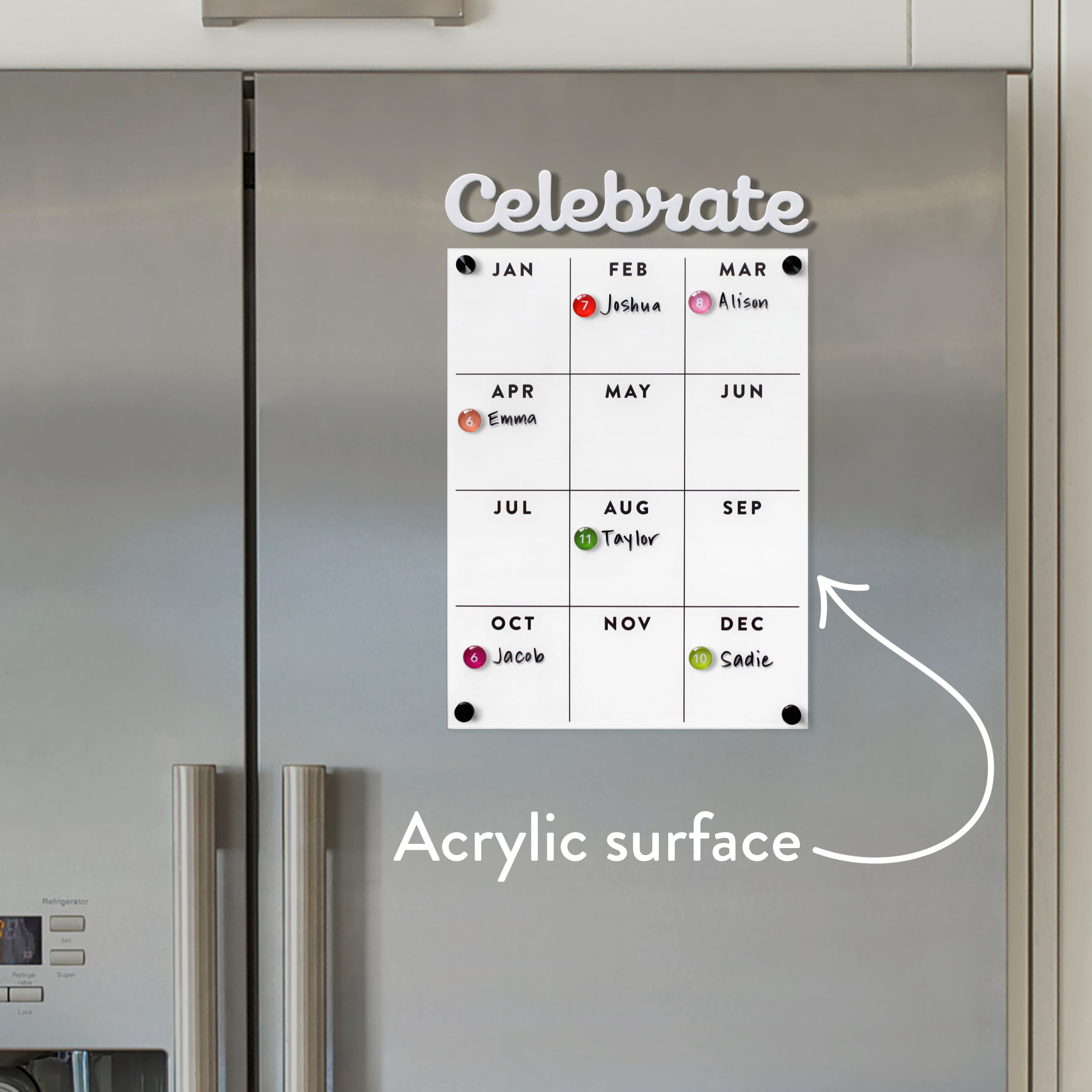 Acrylic Fridge Calendar Celebrate Girl Friday