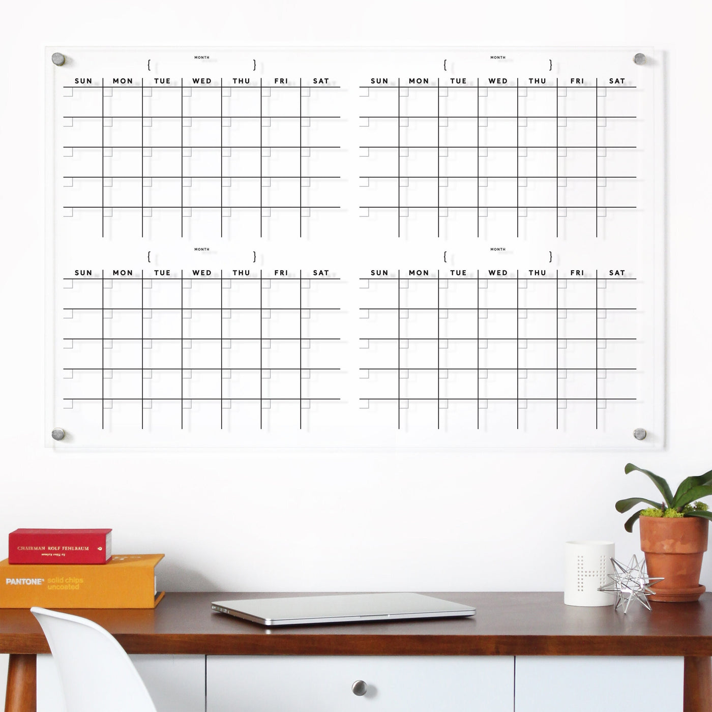 Acrylic Calendar 4 months Dry Erase Calendar for wall Girl Friday