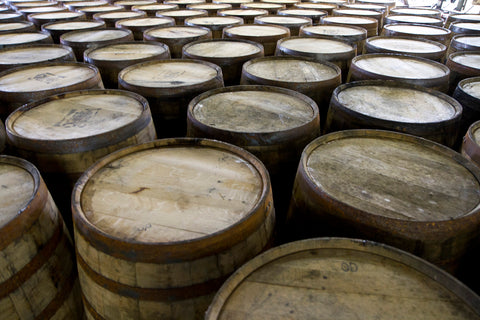 A bunch of Whiskey Barrels