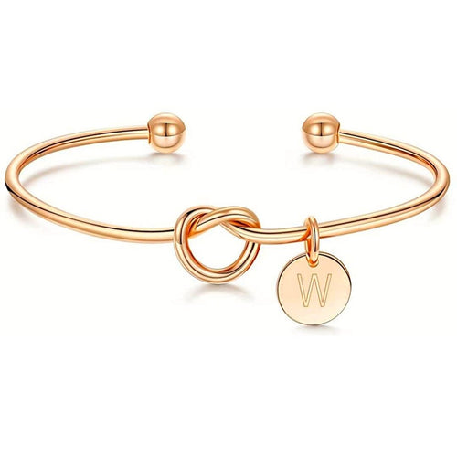 Monogram Knot Bangle Rose Gold