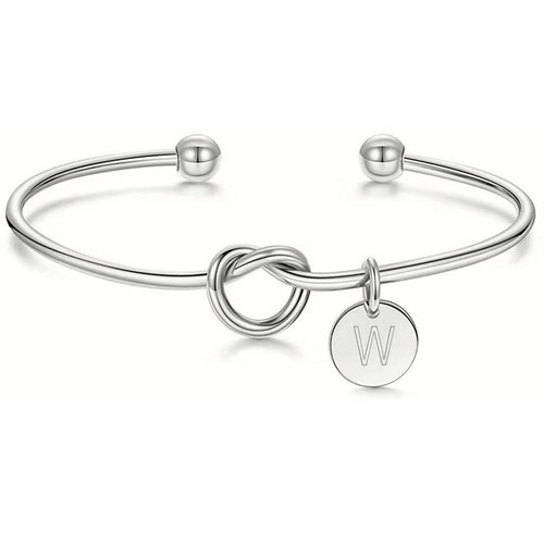 Monogram Knot Bangle Silver